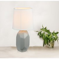Keramická stolná lampa, sivá, QENNY TYP 2 AT15556