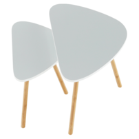 Konferenčné stolíky, set 2 ks, biela/prírodná, BISMAK