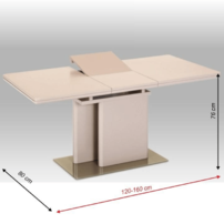 Jedálenský rozkladací stôl, capuccino extra vysoký lesk, 120-160x80 cm, VIRAT