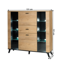 Komoda, dub lefkas/čierna, SIRAN TYP 3