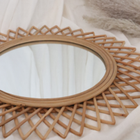 Prírodné ratanové zrkadlo SUNNY ø60
