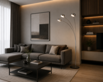 Stojacia lampa, kov/mramor, CINDA TYP 1