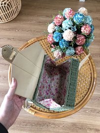 Dámska kabelka, neo mint RAFFIA