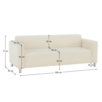 3-sed, ekokoža béžová, HOMKER